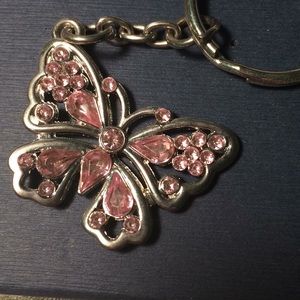 Pink butterfly keychain